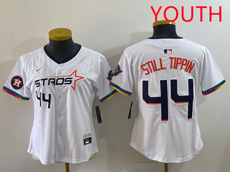 Youth Houston Astros #44 Still Tippin White Four generations Joint Name 2025 Nike MLB Jersey style 7->youth mlb jersey->Youth Jersey